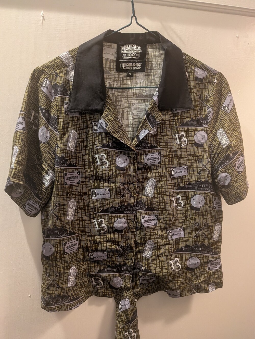 Winchester Mystery House Cropped Tie blouse - The Oblong Box Shop